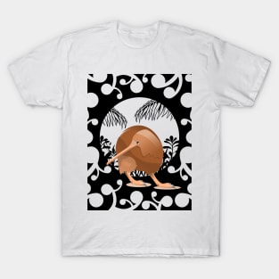 Kiwi Bird Koru Pattern T-Shirt